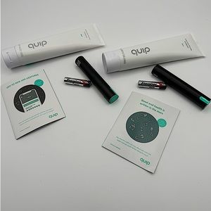 2 Sets of QUIP Toothbrush Replacement Head, Toothpaste & Battery